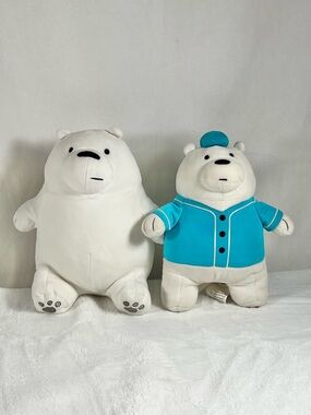 Miniso CN We Bare Bears Lot Of 2 Ice Bears Soft Stuffed Animal Plush Toy